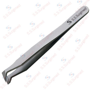 Angled wire cutting precision tweezer