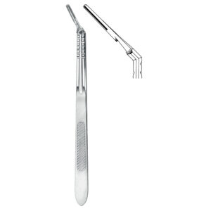 001-001-012 Angled Long Scalpel Handle No 4L